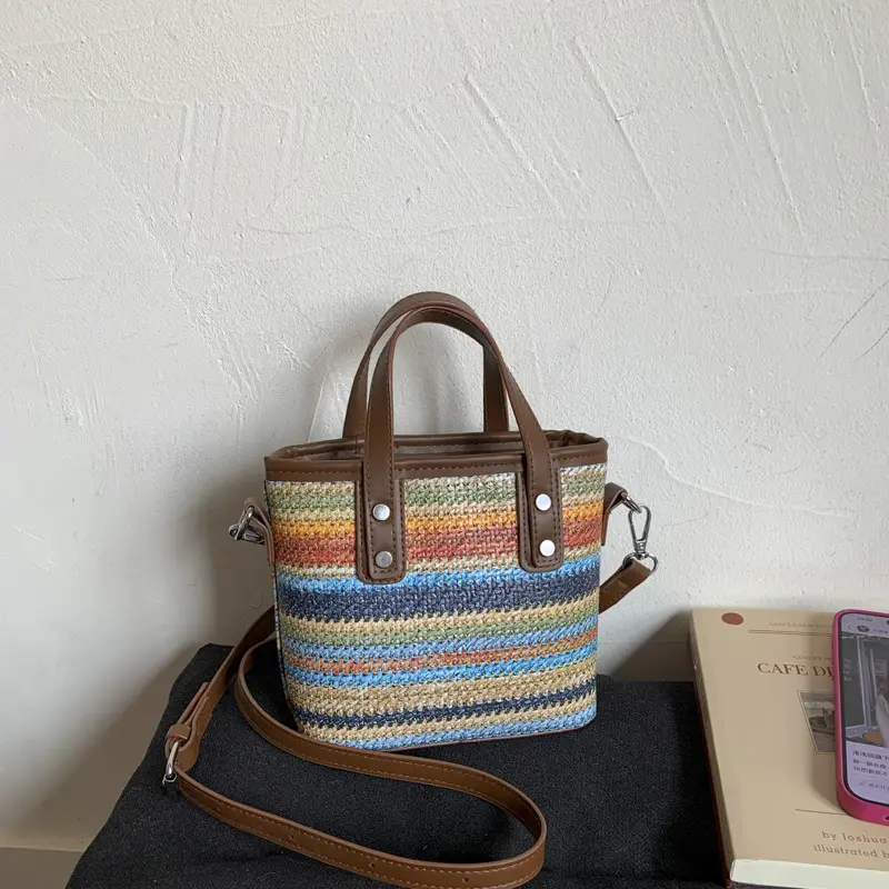 2025 Woven Striped Shoulder Bag for Women - Image 4