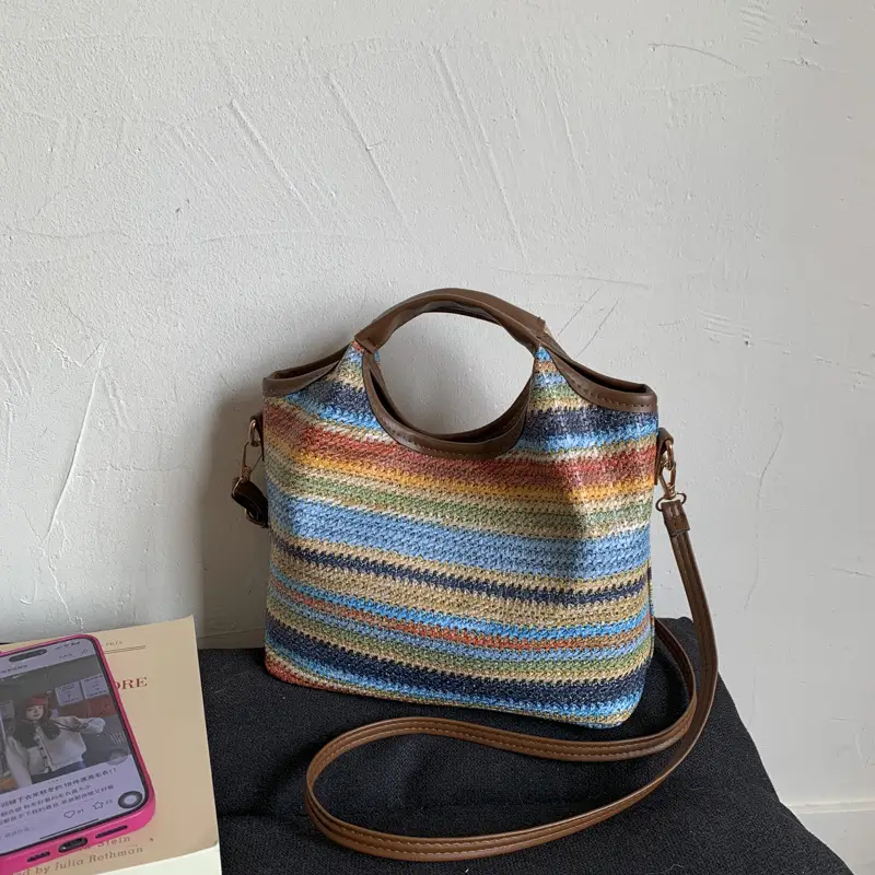 2025 Woven Striped Shoulder Bag for Women - Image 6