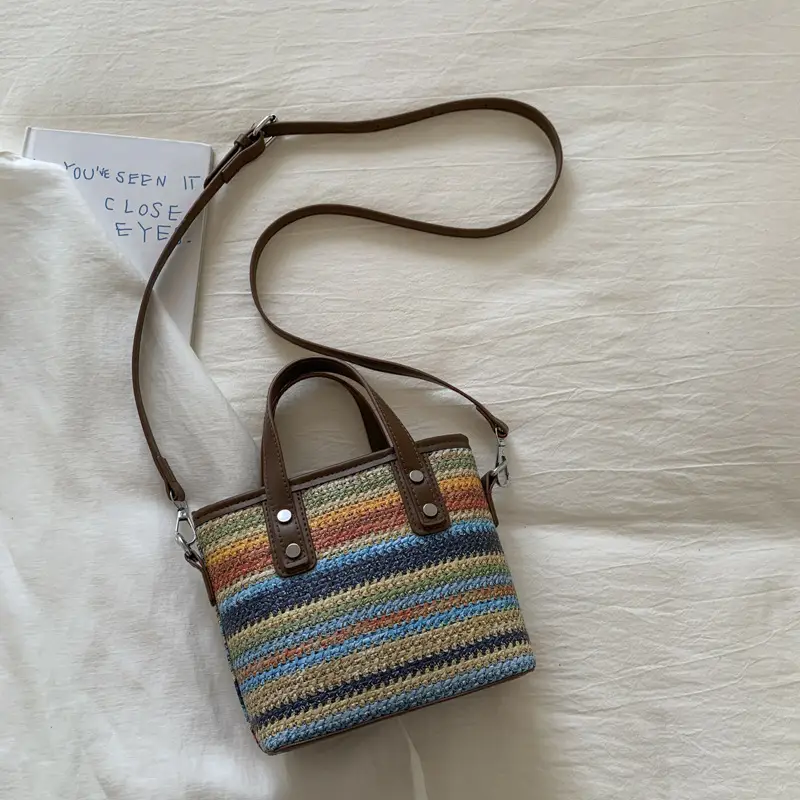 2025 Woven Striped Shoulder Bag for Women - Image 2