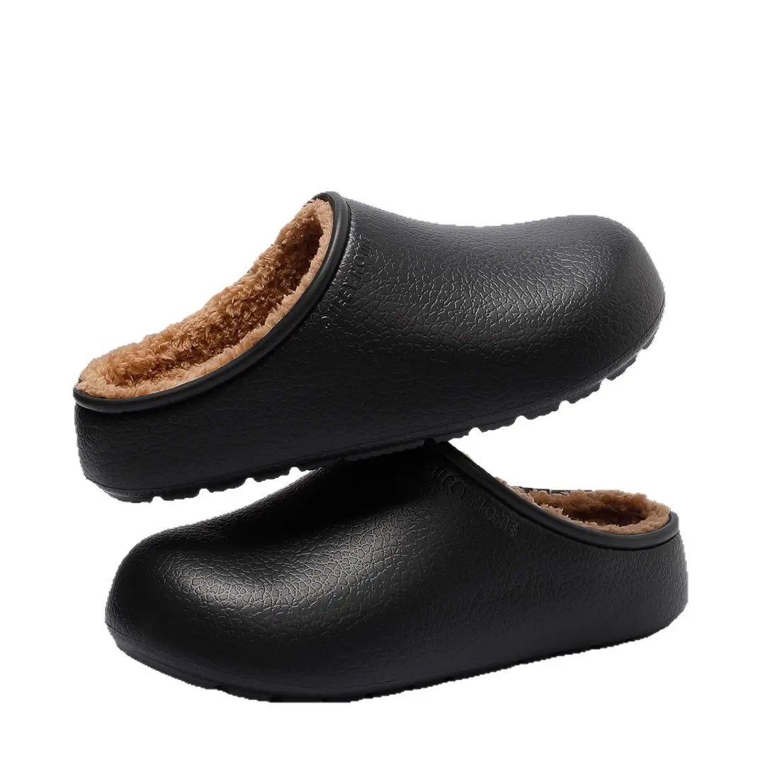 Birkenstock Cotton Slippers for Men, Home Use, Couple's Thick-Soled Non-Slip Waterproof Warm Indoor Antibacterial Plush Slippers for Women
