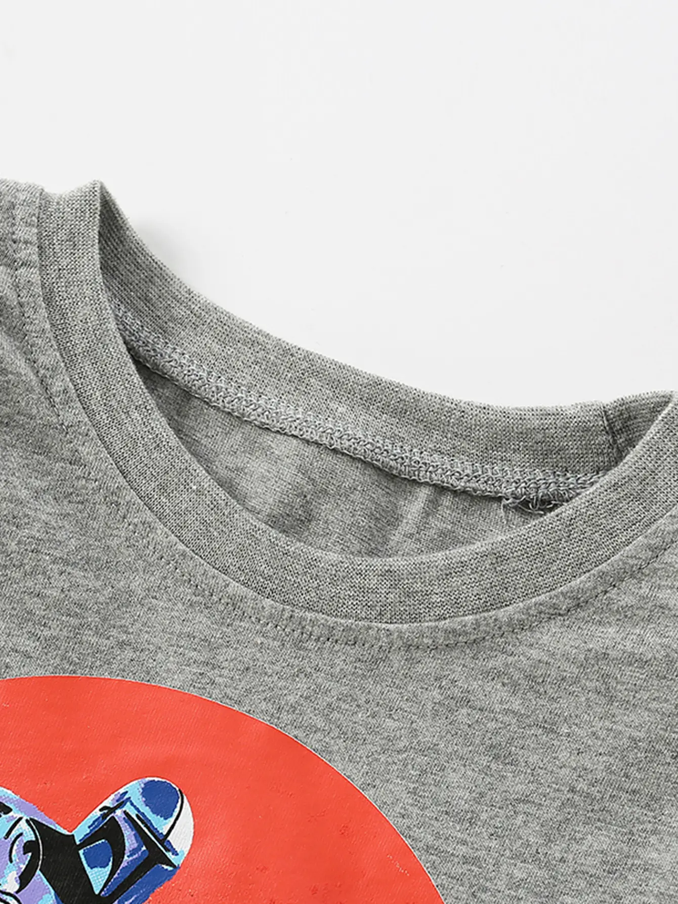 Grey Long Sleeve T-Shirt for Boys European Style - Image 4