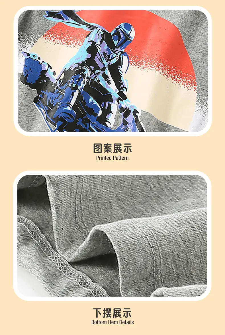 Grey Long Sleeve T-Shirt for Boys European Style — feature 10