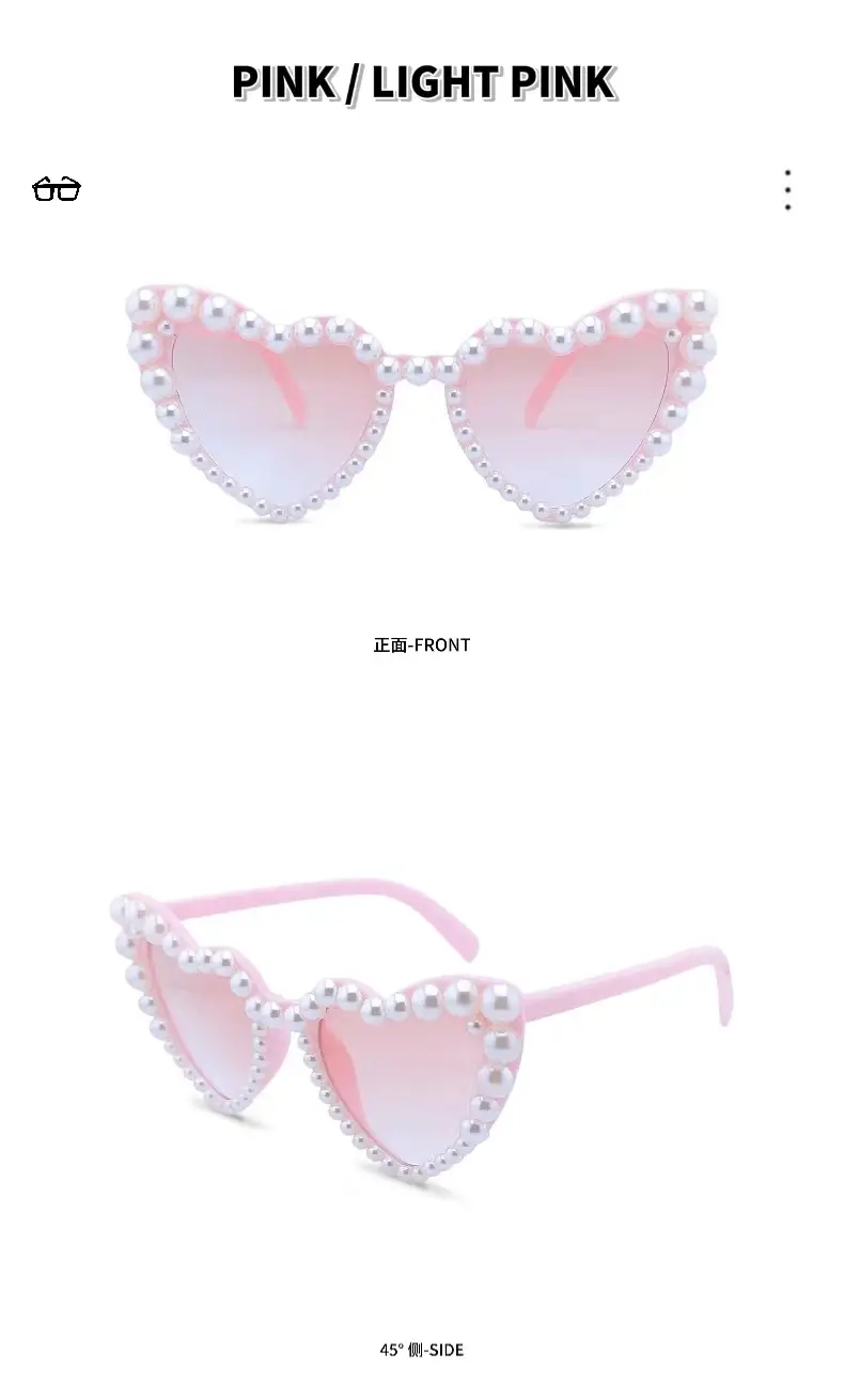 Women's Heart Pearl Sunglasses Summer Glasses — feature 15