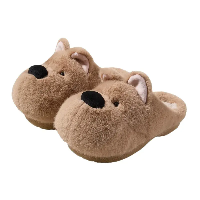 Qidan Shoe Factory Cartoon Cotton Slippers Women's Winter Cute Puppy Home Indoor Stuffed Warm Anti-Slip Furry Slippers - Image 8