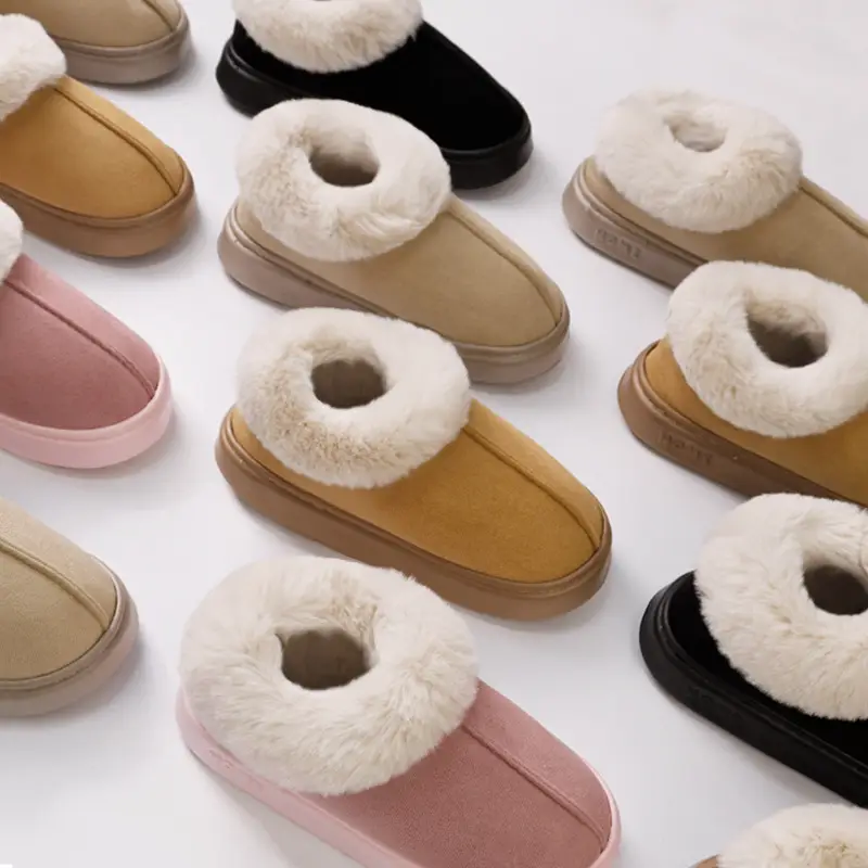 2025 New Cross-Border Suede Cotton Shoes Warm Fur Lining Closed Heel Eva Anti-Slip Snow Boots - Image 8