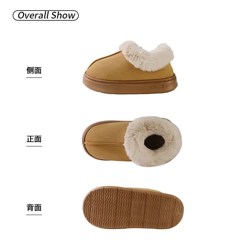 2025 New Cross-Border Suede Cotton Shoes Warm Fur Lining Closed Heel Eva Anti-Slip Snow Boots — feature 15