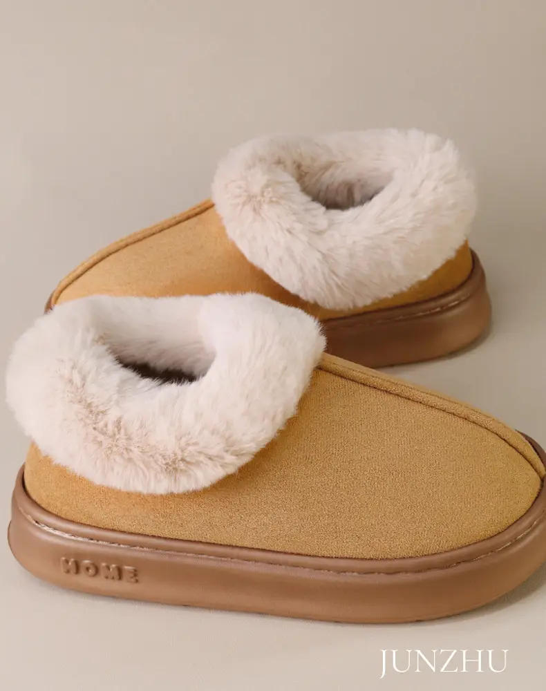 2025 New Cross-Border Suede Cotton Shoes Warm Fur Lining Closed Heel Eva Anti-Slip Snow Boots — feature 2