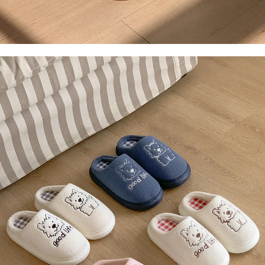 Jialiya Cute Cotton Slippers for Women 25 New Winter Indoor Home Couple Warm Stuffed Confinement Shoes for Men — feature 25