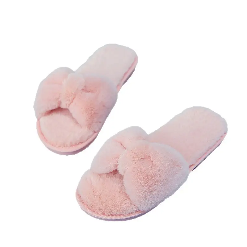 Cross-Border Slippers 2026 European and American Style Home and Outdoor Warm Cotton Slippers for Women, Non-Slip Plush Shoes