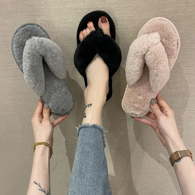 Cross-Border Slippers 2026 European and American Style Home and Outdoor Warm Cotton Slippers for Women, Non-Slip Plush Shoes — feature 22