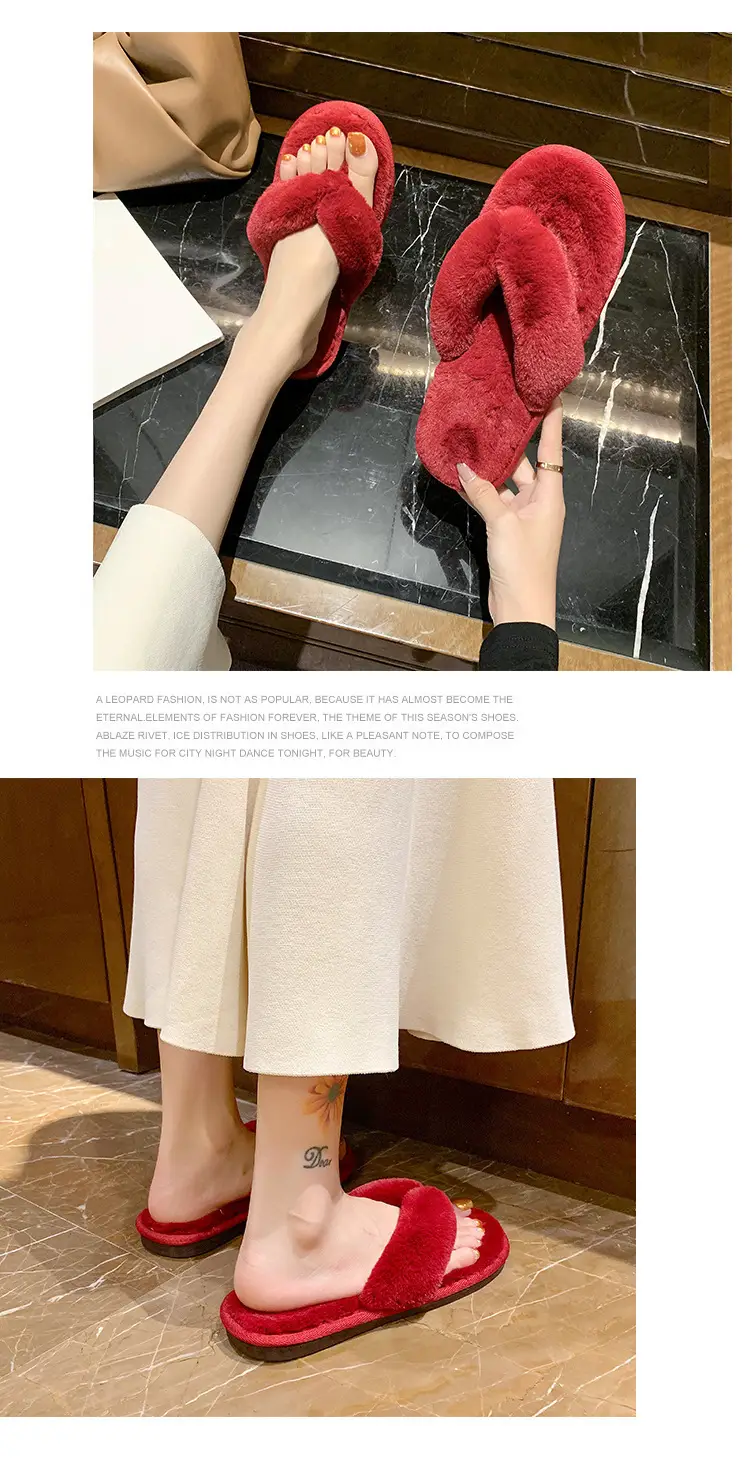 Cross-Border Slippers 2026 European and American Style Home and Outdoor Warm Cotton Slippers for Women, Non-Slip Plush Shoes — feature 31