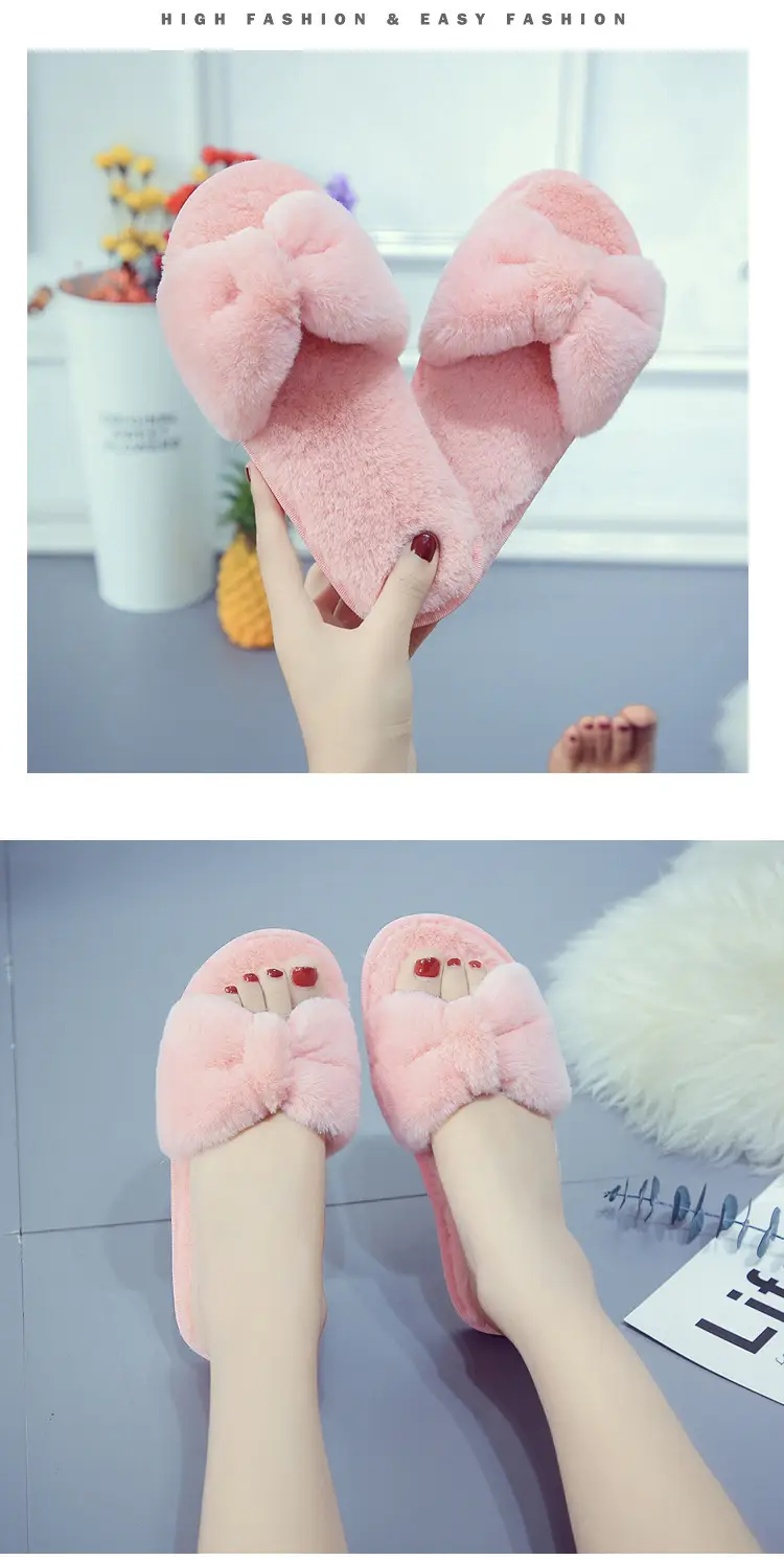 Cross-Border Slippers 2026 European and American Style Home and Outdoor Warm Cotton Slippers for Women, Non-Slip Plush Shoes — feature 36