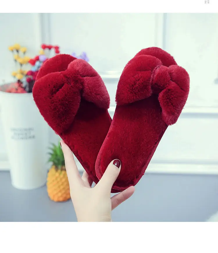 Cross-Border Slippers 2026 European and American Style Home and Outdoor Warm Cotton Slippers for Women, Non-Slip Plush Shoes — feature 50