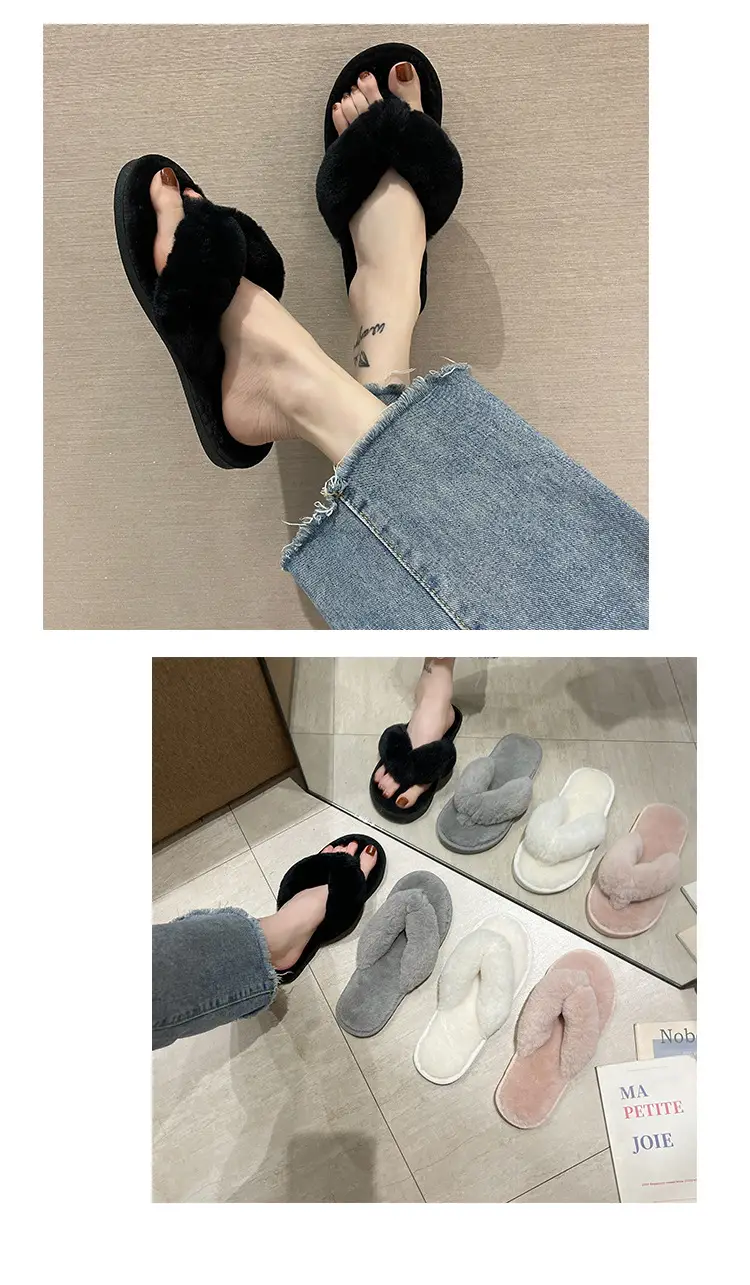 Cross-Border Slippers 2026 European and American Style Home and Outdoor Warm Cotton Slippers for Women, Non-Slip Plush Shoes — feature 8