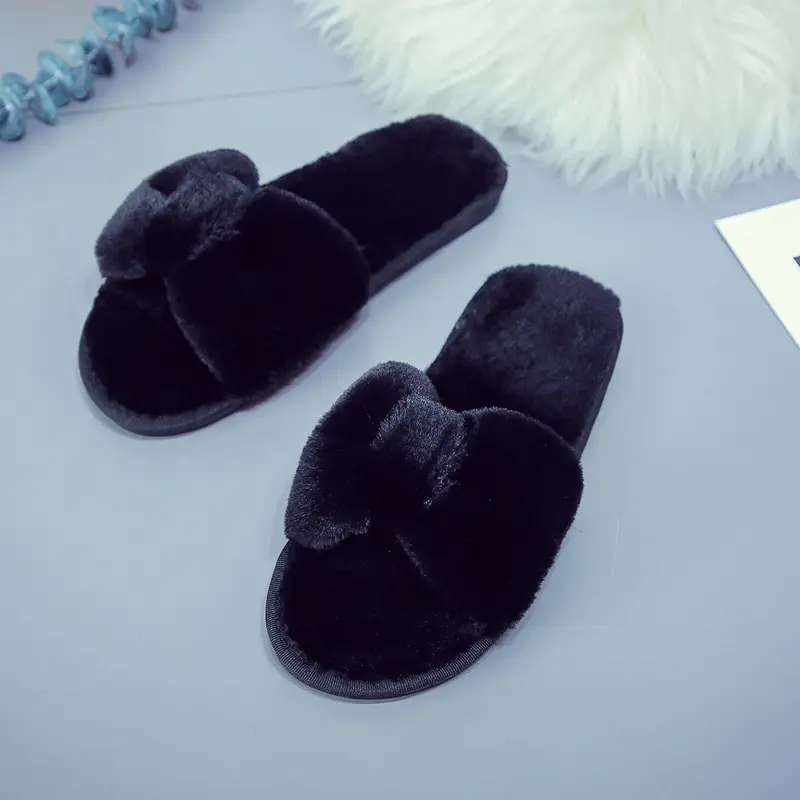 Cross-Border Slippers 2026 European and American Style Home and Outdoor Warm Cotton Slippers for Women, Non-Slip Plush Shoes