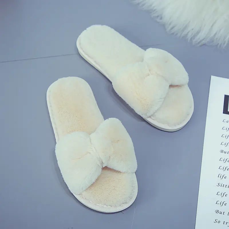 Cross-Border Slippers 2026 European and American Style Home and Outdoor Warm Cotton Slippers for Women, Non-Slip Plush Shoes