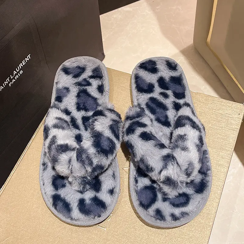 Cross-Border Slippers 2026 European and American Style Home and Outdoor Warm Cotton Slippers for Women, Non-Slip Plush Shoes