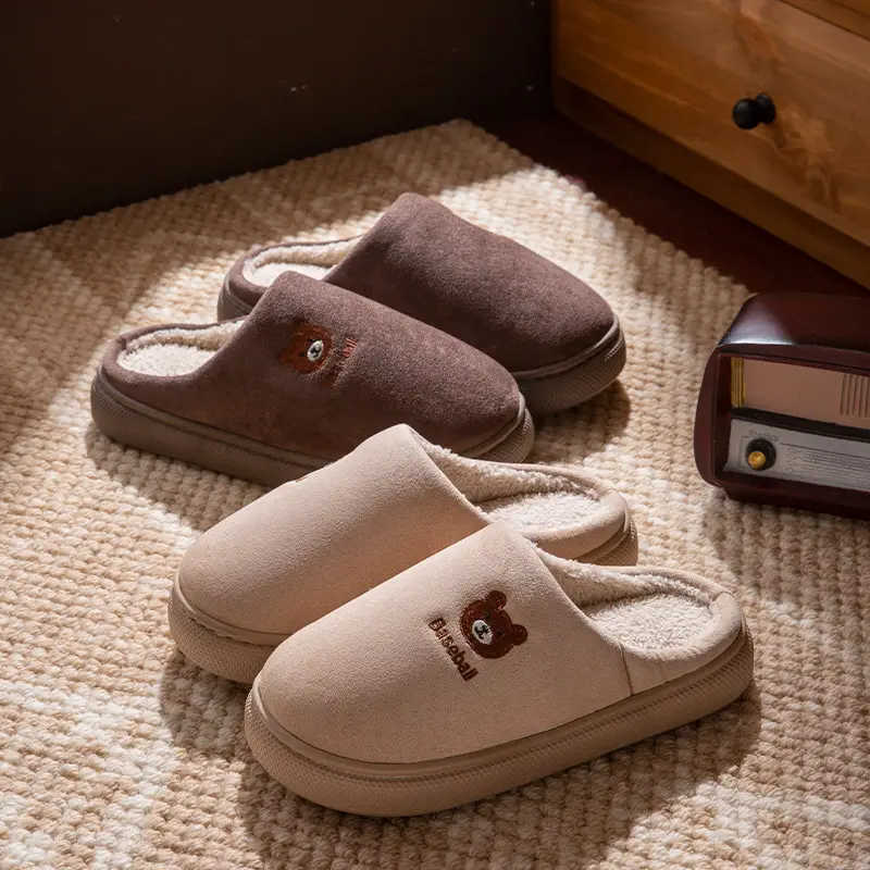 Cotton Slippers for Women, Autumn and Winter Indoor Home Non-Slip Warm Plush Postpartum Cotton Shoes, Couple Slippers, Men's Winter - Image 7