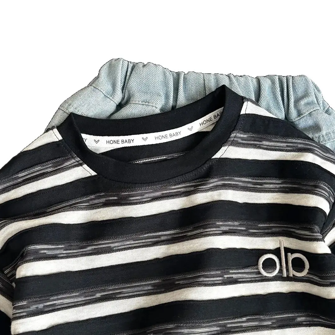 Kids Striped Cotton T-Shirt Medium to XL - Image 6