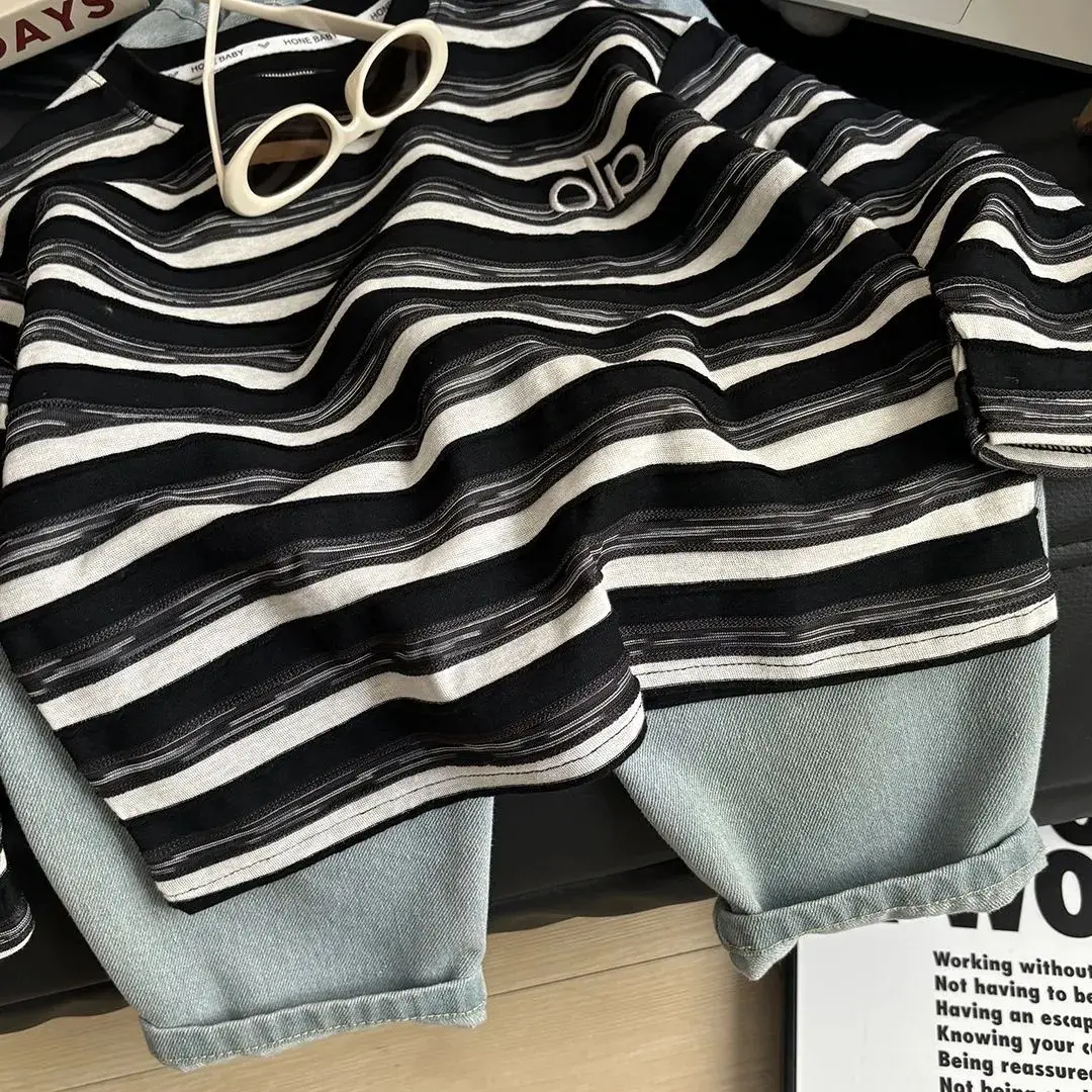 Kids Striped Cotton T-Shirt Medium to XL — feature 3