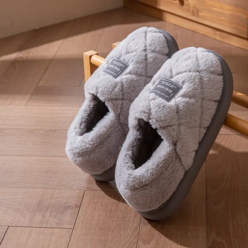 2025 New Style Bag Heel Cotton Slippers for Women in Autumn and Winter Fleece-Lined and Thickeneded Warm Anti-Slip Couples Home and Outdoor Cotton Shoes for Men - Image 2
