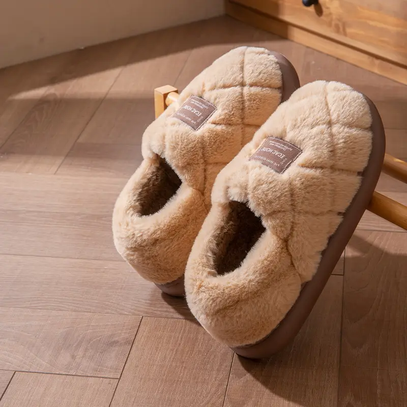 2025 New Style Bag Heel Cotton Slippers for Women in Autumn and Winter Fleece-Lined and Thickeneded Warm Anti-Slip Couples Home and Outdoor Cotton Shoes for Men - Image 3