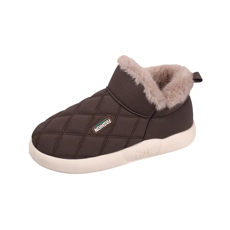 Women's Winter Cotton Shoes with Velvet Heel and Outer Wear Low-Top Warm Thick-Soled Waterproof and Non-Slip Indoor Furniture Soft-Soled Snow Boots