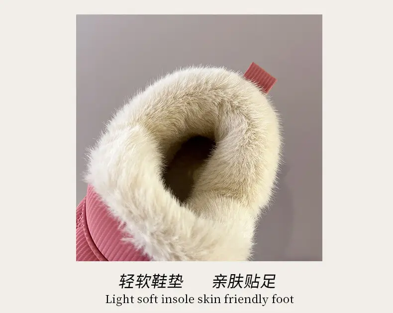 Women's Winter Cotton Shoes with Velvet Heel and Outer Wear Low-Top Warm Thick-Soled Waterproof and Non-Slip Indoor Furniture Soft-Soled Snow Boots — feature 5