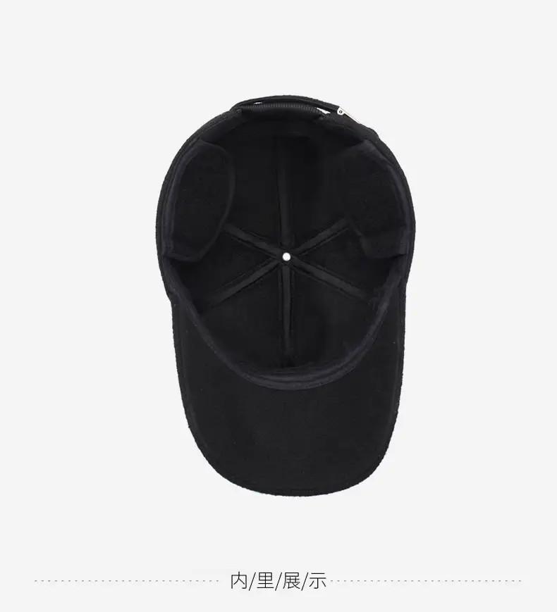 Men's Black Min Cap with Ear Protection for Winter — feature 13