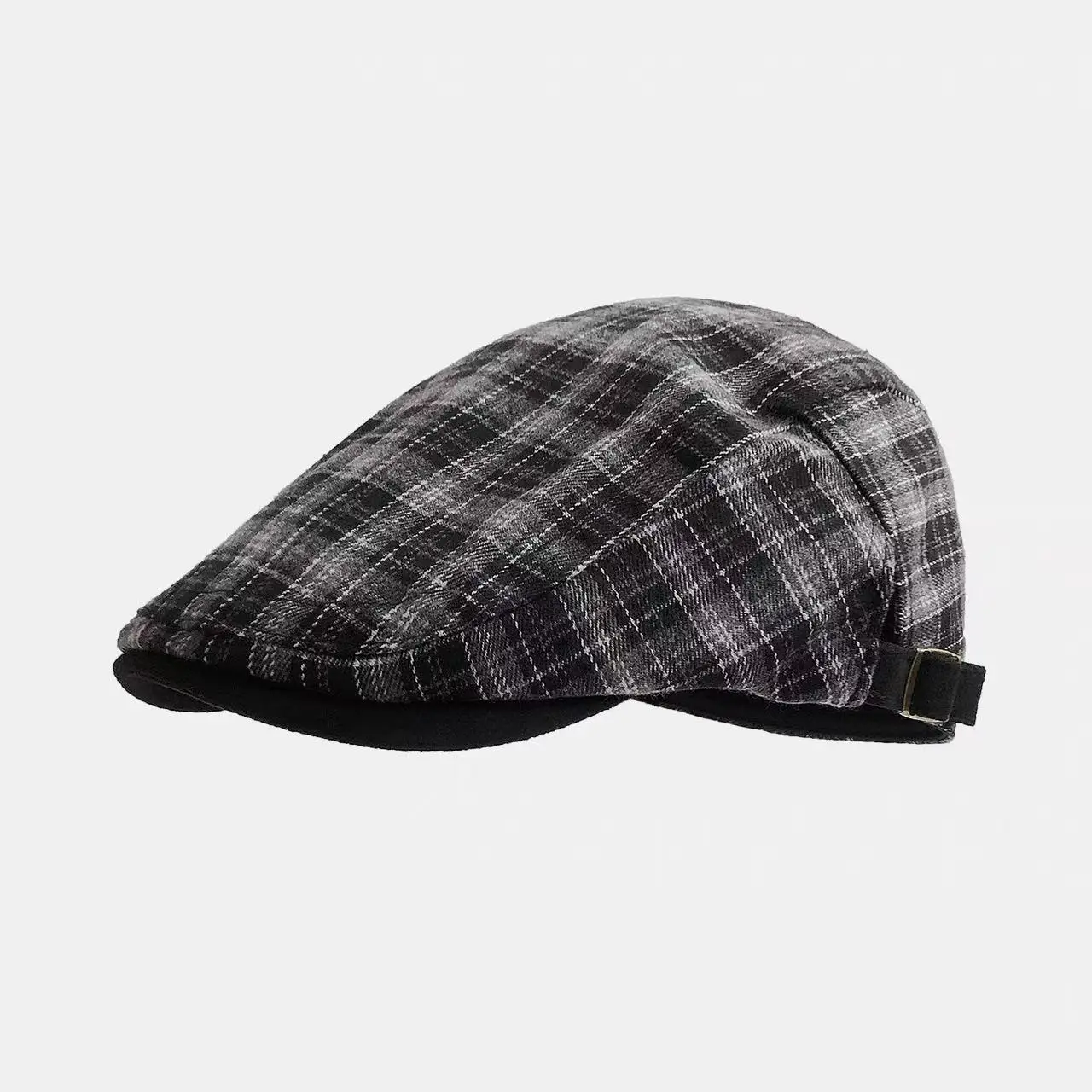 Women Wool Plaid Cap Autumn British Retro Hat - Image 2