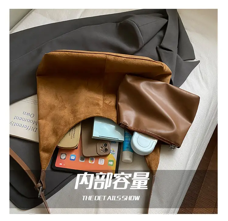 Retro Brown Leather Tote Bag Women Winter Commute — feature 5