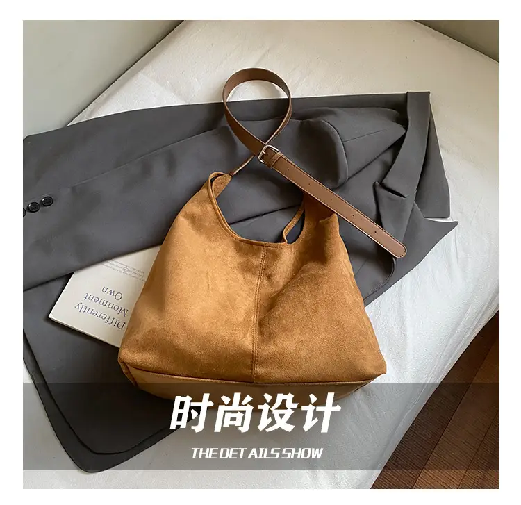 Retro Brown Leather Tote Bag Women Winter Commute — feature 7
