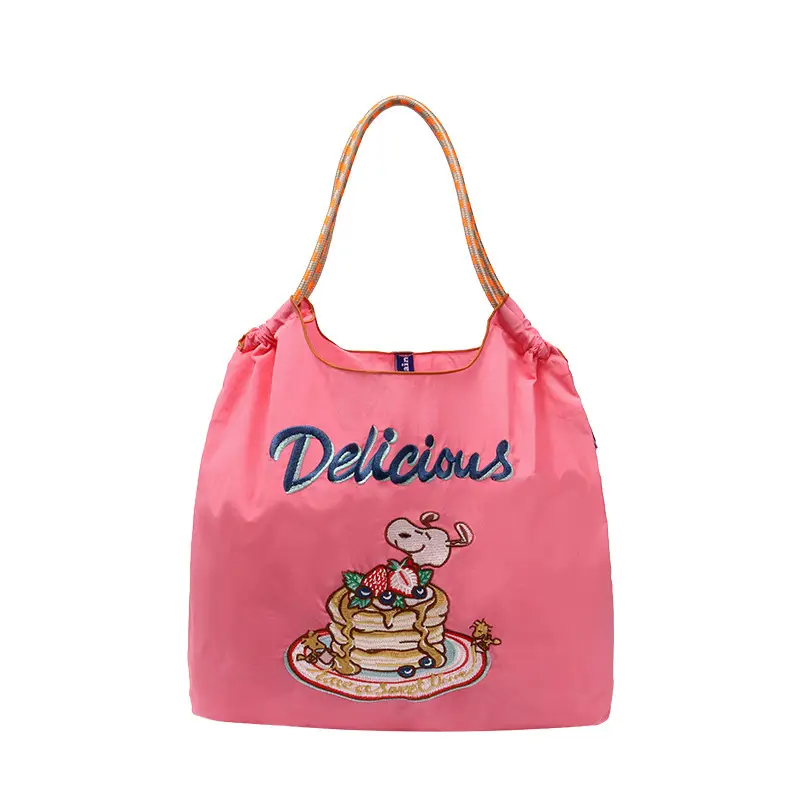 Yellow Embroidered Japanese Canvas Tote Bag for Women - Image 40