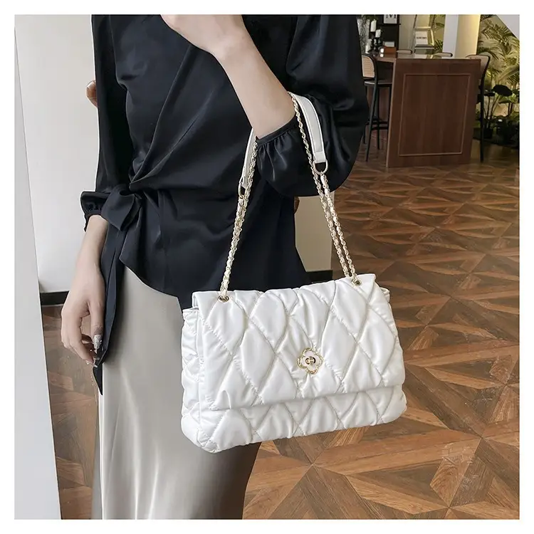White Quilted Chain Shoulder Bag for Women 2025 — feature 23