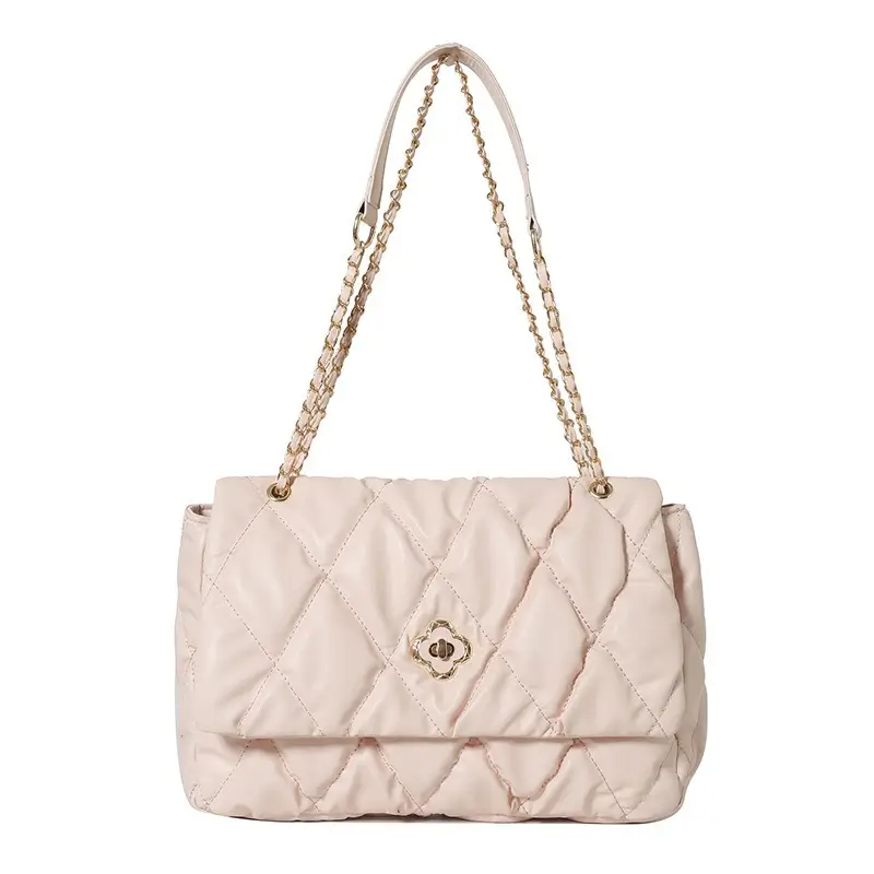 White Quilted Chain Shoulder Bag for Women 2025 - Image 3
