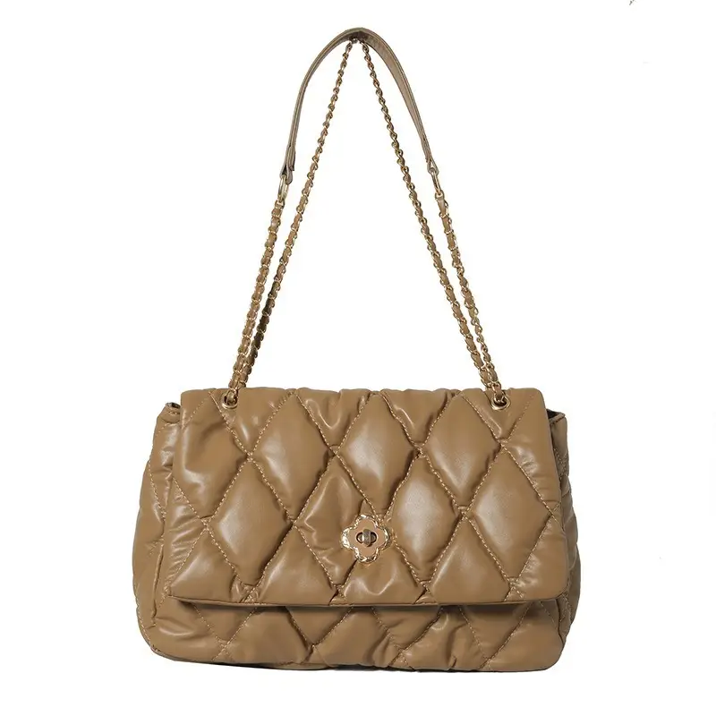 White Quilted Chain Shoulder Bag for Women 2025 - Image 4