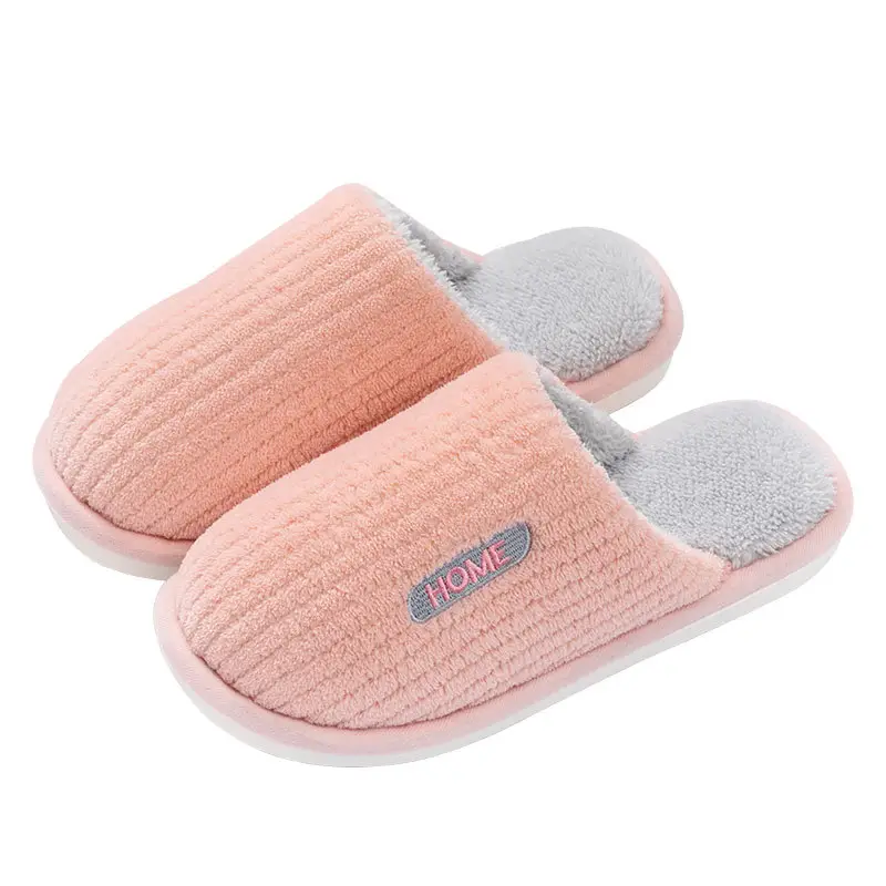 Thickened Cotton Slippers for Men, Winter Home Non-Slip, Silent, Non-Stinky Feet, Warm Soft-Soled Wool Slippers for the Elderly, Women's Slippers