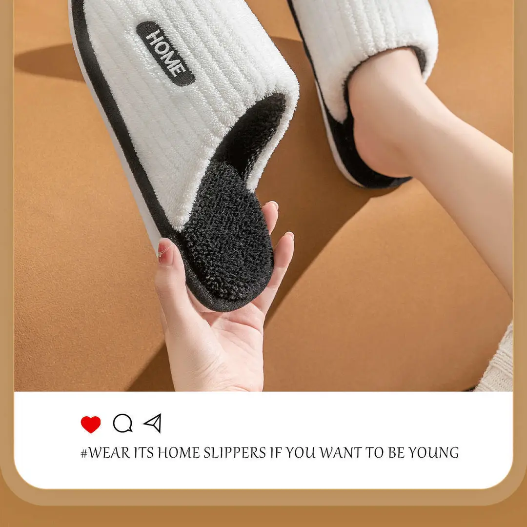 Thickened Cotton Slippers for Men, Winter Home Non-Slip, Silent, Non-Stinky Feet, Warm Soft-Soled Wool Slippers for the Elderly, Women's Slippers — feature 14