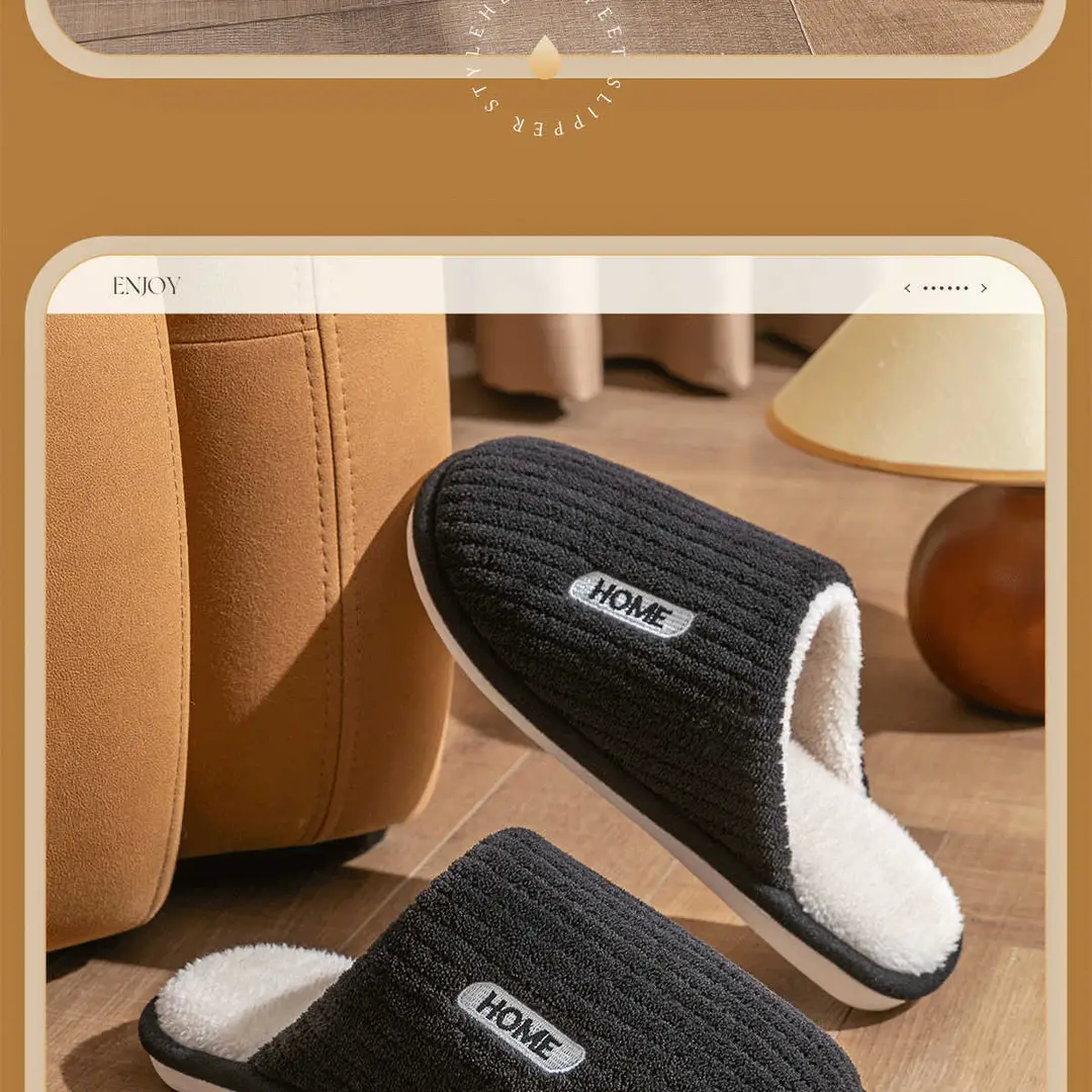 Thickened Cotton Slippers for Men, Winter Home Non-Slip, Silent, Non-Stinky Feet, Warm Soft-Soled Wool Slippers for the Elderly, Women's Slippers — feature 18