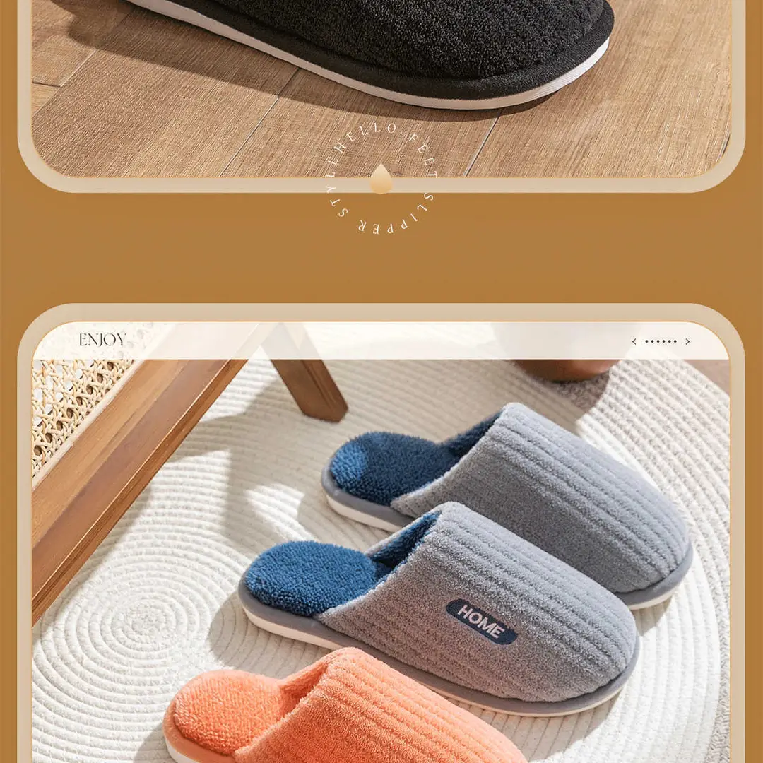 Thickened Cotton Slippers for Men, Winter Home Non-Slip, Silent, Non-Stinky Feet, Warm Soft-Soled Wool Slippers for the Elderly, Women's Slippers — feature 19