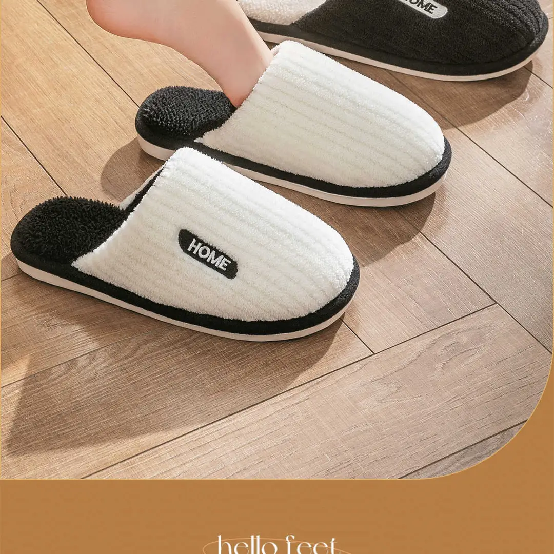 Thickened Cotton Slippers for Men, Winter Home Non-Slip, Silent, Non-Stinky Feet, Warm Soft-Soled Wool Slippers for the Elderly, Women's Slippers — feature 2
