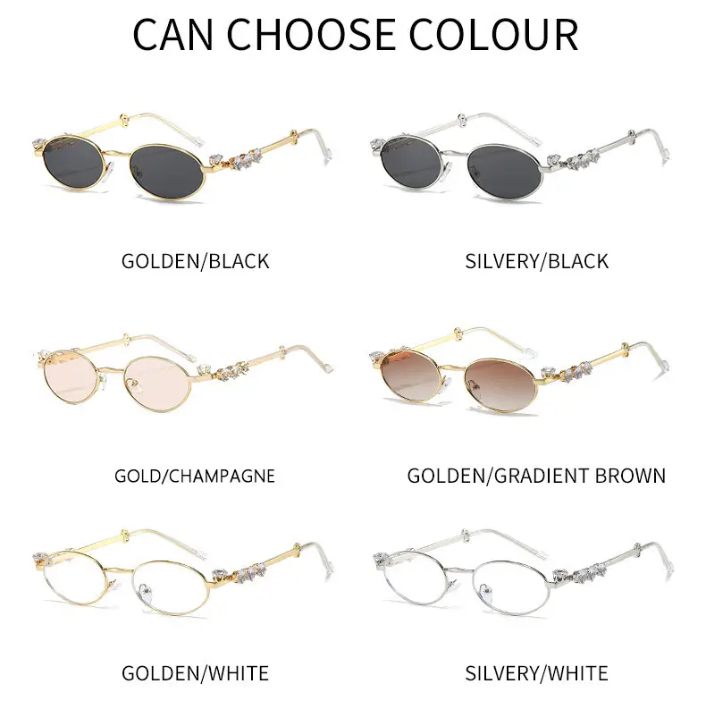 Trendy Rhinestone Oval Sunglasses Frame — feature 8
