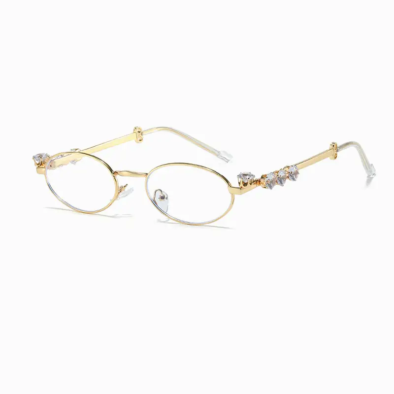Trendy Rhinestone Oval Sunglasses Frame - Image 2