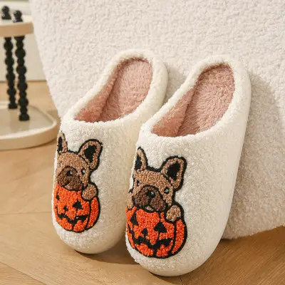Cartoon Pumpkin Slippers Winter Autumn Warm Cotton Home Use - Image 9