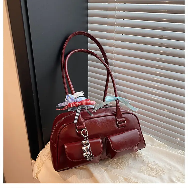 Light Colored Zipper Shoulder Bag for Women Autumn Winter Commute — feature 19