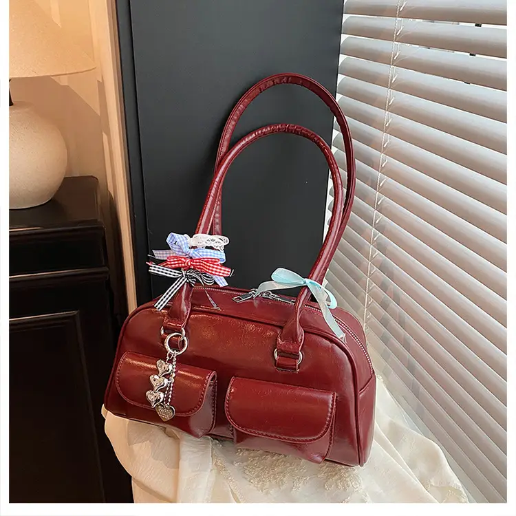 Light Colored Zipper Shoulder Bag for Women Autumn Winter Commute — feature 20