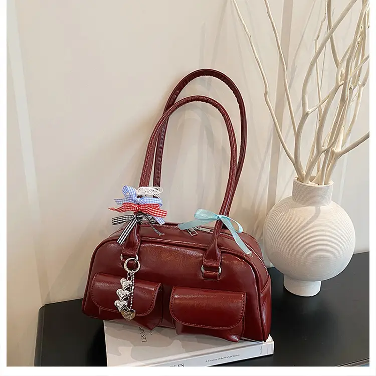 Light Colored Zipper Shoulder Bag for Women Autumn Winter Commute — feature 22
