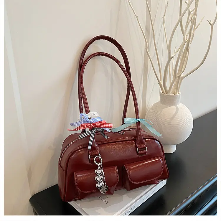 Light Colored Zipper Shoulder Bag for Women Autumn Winter Commute — feature 23