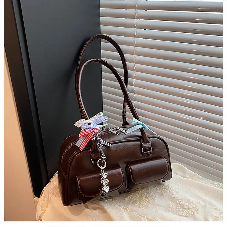 Light Colored Zipper Shoulder Bag for Women Autumn Winter Commute — feature 27