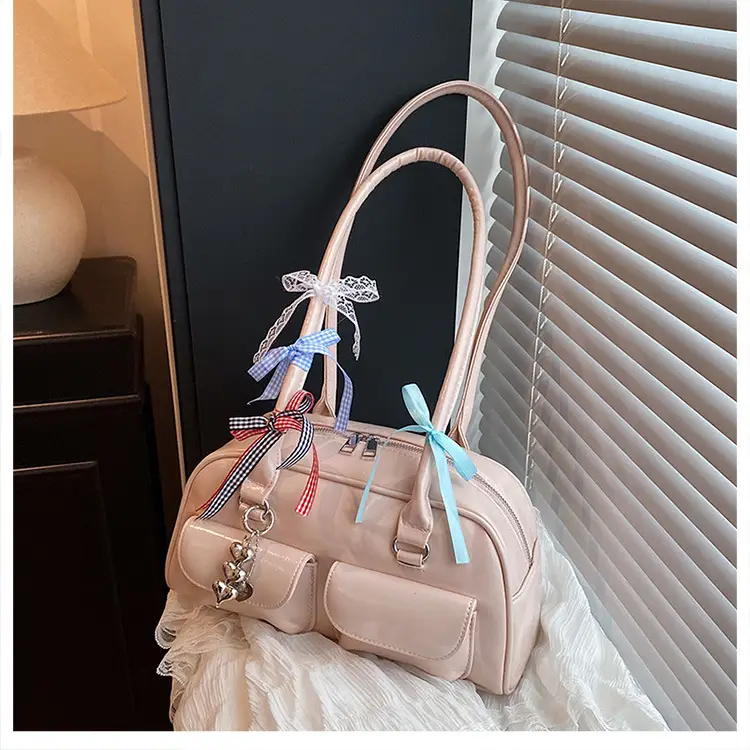 Light Colored Zipper Shoulder Bag for Women Autumn Winter Commute — feature 29